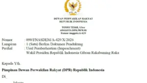 Beredar Surat Usul Impeachment Gibran Rakabuming Raka Ke Pimpinan DPR oleh Tonny Tesar, S.Sos